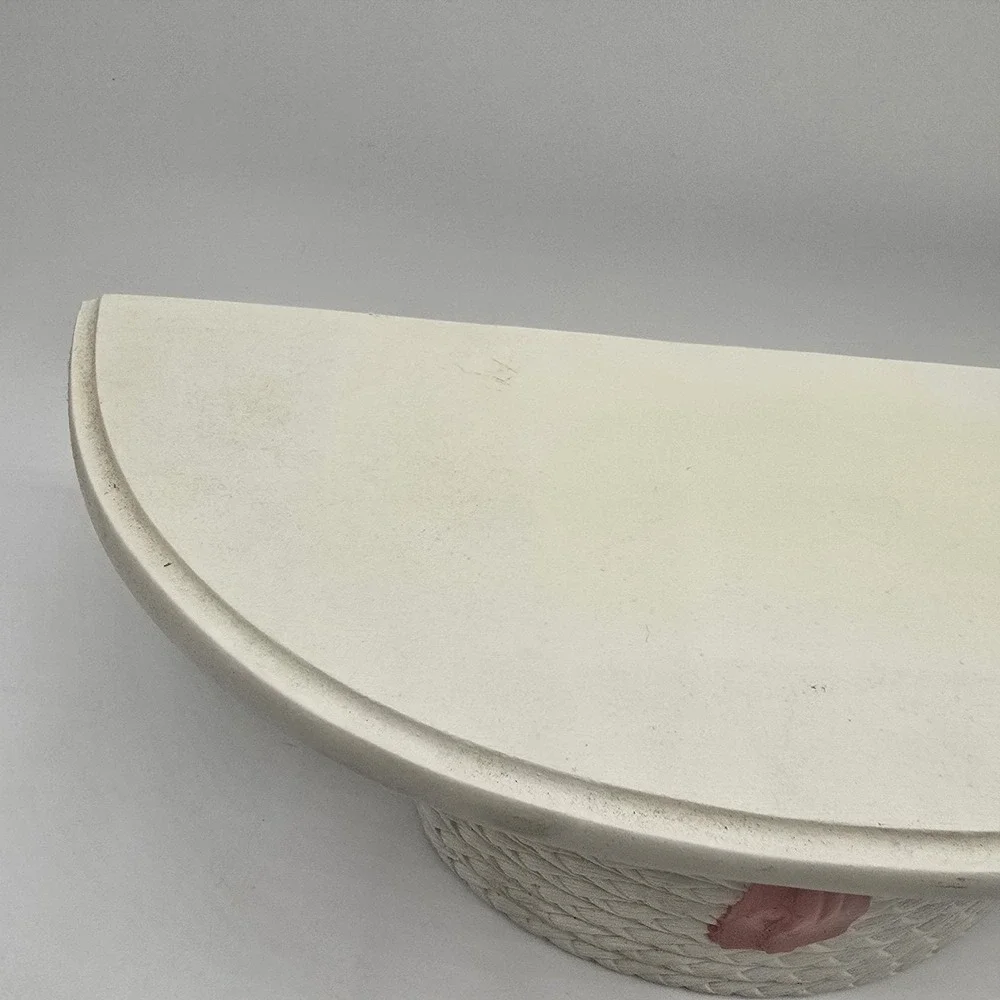 Vtg Burwood White Pink Bow Hat Basket Wall Hanger Shelf 1989 Cottagecore